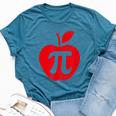 Apple Pi Day Math Nerd Pie Teacher 314 Bella Canvas T-shirt Heather Deep Teal
