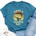 Bass Fish Dad Have Crappie Day Youth Boy Fishing Bella Canvas T-shirt Heather Deep Teal