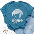 Bear Deer Beer Day Drinking Adult Humor Bella Canvas T-shirt Heather Deep Teal