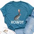 Black-Tailed Jackrabbit Howdy Cowboy Western Country Cowgirl Bella Canvas T-shirt Heather Deep Teal