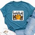 Bleached Basketball Mom Messy Bun Player Mom Game Day Vibes Bella Canvas T-shirt Heather Deep Teal
