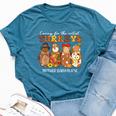 Caring For The Cutest Turkeys Mother Baby Nurse Thanksgiving Bella Canvas T-shirt Heather Deep Teal