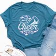 Cheer Mom Biggest Fan Cheerleader Tie Dye Girl Pompom Bella Canvas T-shirt Heather Deep Teal