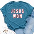 Christianity Religion Jesus Outfits Jesus Won Texas Bella Canvas T-shirt Heather Deep Teal