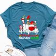 Christmas Bowling Squad Dabbing Santa Elf Bowling Tools Bella Canvas T-shirt Heather Deep Teal