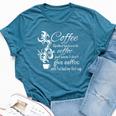 Coffee Spelled Backwards Morning Quote Bella Canvas T-shirt Heather Deep Teal