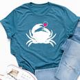 Crab Ocean Wine Cruise Vacation Lovers Drinking Bella Canvas T-shirt Heather Deep Teal