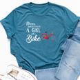 Cycling Girl Never Underestimate A Girl With A Bike Bella Canvas T-shirt Heather Deep Teal