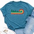 Evergreen Vintage Stripes Amissville Virginia Bella Canvas T-shirt Heather Deep Teal