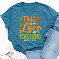 Fall In Love With Teaching Math Teachers Thanksgiving Bella Canvas T-shirt Heather Deep Teal