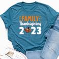 Family Thanksgiving 2023 Fall Autumn Turkey Matching Family Bella Canvas T-shirt Heather Deep Teal