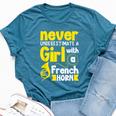 Never Underestimate A Girl With A French Horn Bella Canvas T-shirt Heather Deep Teal