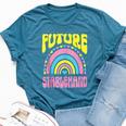 Future Stablehand Bright Retro Rainbow Occupation Bella Canvas T-shirt Heather Deep Teal