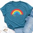 God Keeps His Promises Rainbow Lovely Christian Christianity Bella Canvas T-shirt Heather Deep Teal