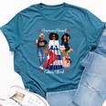 Half American Half Cuban Black Cuba Flag Usa Afro Bella Canvas T-shirt Heather Deep Teal