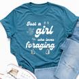 I'm Just A Girl Who Loves Foraging Edible Plants Mushrooms Bella Canvas T-shirt Heather Deep Teal