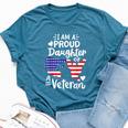 I'm A Proud Daughter Of A Veteran Father's Day Girls Bella Canvas T-shirt Heather Deep Teal