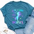 Just A Girl Who Loves Horses Bella Canvas T-shirt Heather Deep Teal