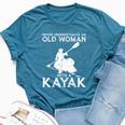 Kayaking Never Underestimate An Old Woman With A Kayak Bella Canvas T-shirt Heather Deep Teal