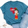 Laos Lao Laotian Proud Flag Traditional Dress Lao Sinh Girl Bella Canvas T-shirt Heather Deep Teal