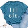 Lil Sis Women Girls & Sorority Little Sister Bella Canvas T-shirt Heather Deep Teal