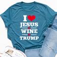 Love Jesus Wine Trump Religious Christian Faith Mom Bella Canvas T-shirt Heather Deep Teal