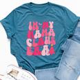 In My Mama Claus Era Groovy Christmas Mama Claus Bella Canvas T-shirt Heather Deep Teal