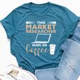This Market Researcher Runs On Coffee Marketing Bella Canvas T-shirt Heather Deep Teal