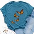 Monarch Butterfly -Milkweed Plants Butterflies Bella Canvas T-shirt Heather Deep Teal