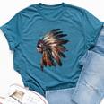 Native American Indian Headpiece Feathers For And Women Bella Canvas T-shirt Heather Deep Teal