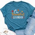 One Thankful Grandma Thanksgiving Clothes Family Matching Bella Canvas T-shirt Heather Deep Teal