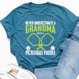 Pickleball Grandma Never Underestimate Paddles Bella Canvas T-shirt Heather Deep Teal