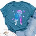 Pitbull Rescue Is My Favorite Breed Watercolor Cute Mom Bella Canvas T-shirt Heather Deep Teal