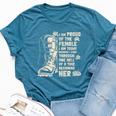 Proud Of The Female Boots Veteran Army Patriotic Men Bella Canvas T-shirt Heather Deep Teal