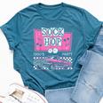 Retro Hop Sock 50S Rock Roll Party Pink Classic Girls Theme Bella Canvas T-shirt Heather Deep Teal