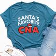 Santas Favorite Cna Medical Christmas Girl Nurse Pj Bella Canvas T-shirt Heather Deep Teal
