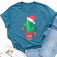 Santa's Hat Cactus Sweater Christmas Party Xmas Holidays Bella Canvas T-shirt Heather Deep Teal