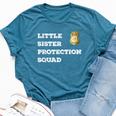 Security Little Sister Protection Squad Boys Girls Bella Canvas T-shirt Heather Deep Teal