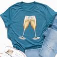 Sparkling Wine Champagne Glasses Toast D010-0645B Bella Canvas T-shirt Heather Deep Teal