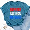 Support Your Local Bartender Beer Liquor Shots And Wine Bella Canvas T-shirt Heather Deep Teal