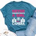 Never Underestimate A Girl With A Camera Girl Photographer Bella Canvas T-shirt Heather Deep Teal