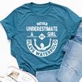 Never Underestimate A Girl Who Waterpolo Waterball Bella Canvas T-shirt Heather Deep Teal