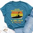 Never Underestimate A Mom With A Kayak Vintage Kayaking Bella Canvas T-shirt Heather Deep Teal