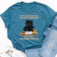 Never Underestimate An Old With Cats & Colored Pencils Bella Canvas T-shirt Heather Deep Teal