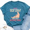 Never Underestimate An Old Lady Who Loves Reading Book Bella Canvas T-shirt Heather Deep Teal