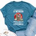 Never Underestimate A Woman With A Dd-214 September Women Bella Canvas T-shirt Heather Deep Teal
