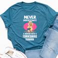 Never Underestimate A Woman With A Yorkshire Terrier Bella Canvas T-shirt Heather Deep Teal
