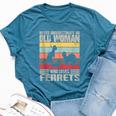 Vintage Never Underestimate An Old Woman Who Loves Ferrets Bella Canvas T-shirt Heather Deep Teal