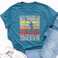 Vintage Never Underestimate An Old Woman Who Loves Soccer Bella Canvas T-shirt Heather Deep Teal