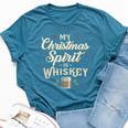 Whiskey Is My Christmas Spirit Drinking Xmas Bella Canvas T-shirt Heather Deep Teal